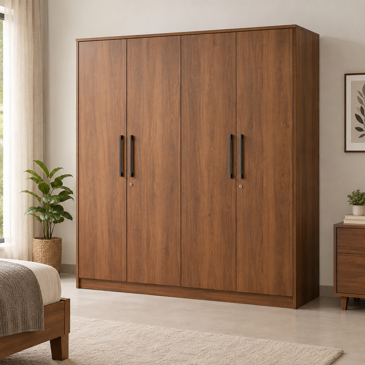 4-Door Wooden Wardrobe